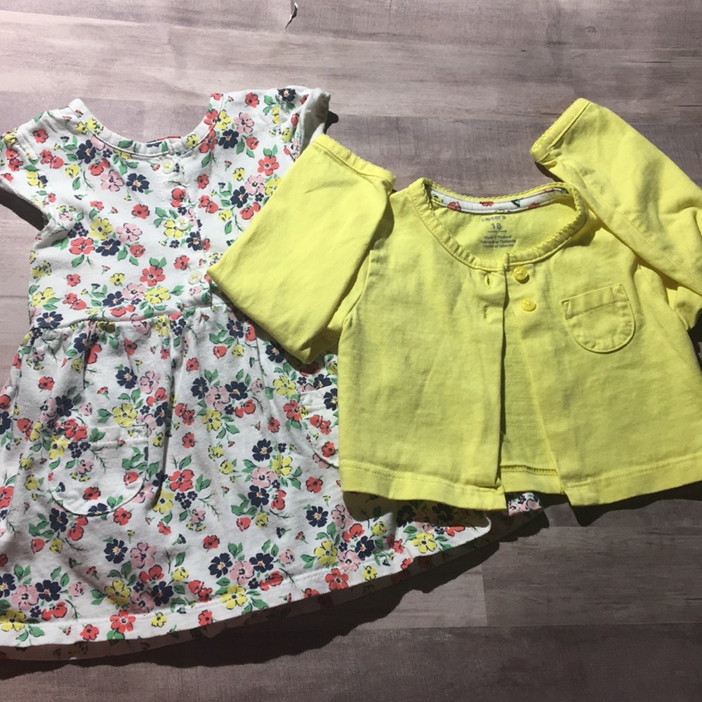 Girls Dress and Cardigan Set - 18 month size - Carter's Brand